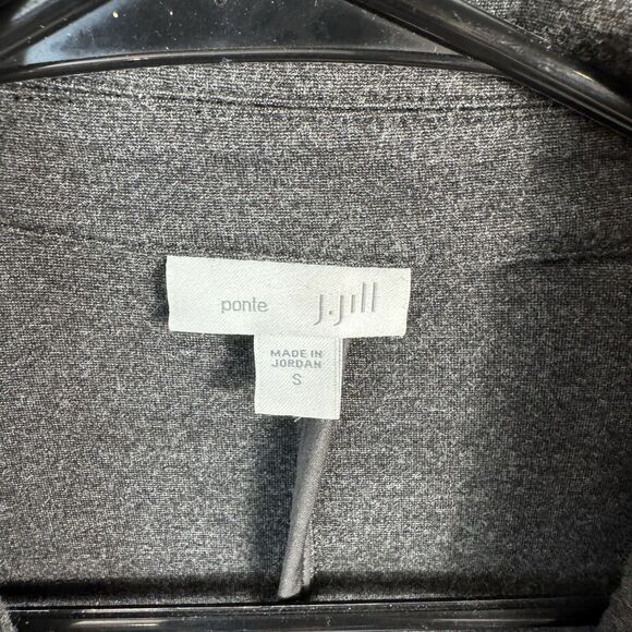 J. JILL Ponte Open Front Knit Jacket Blazer Cardigan Gray Small S Career EUC - Picture 4 of 5